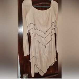 Fashion Nova Cream Asymmetrical Dress